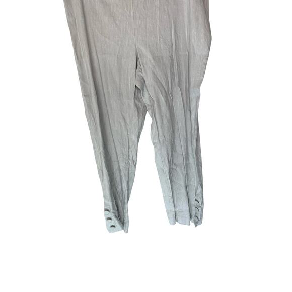 J. Jill Linen Stretch Light Gray Lagenlook Coastal Grandma Cropped Pants Large - Picture 4 of 12